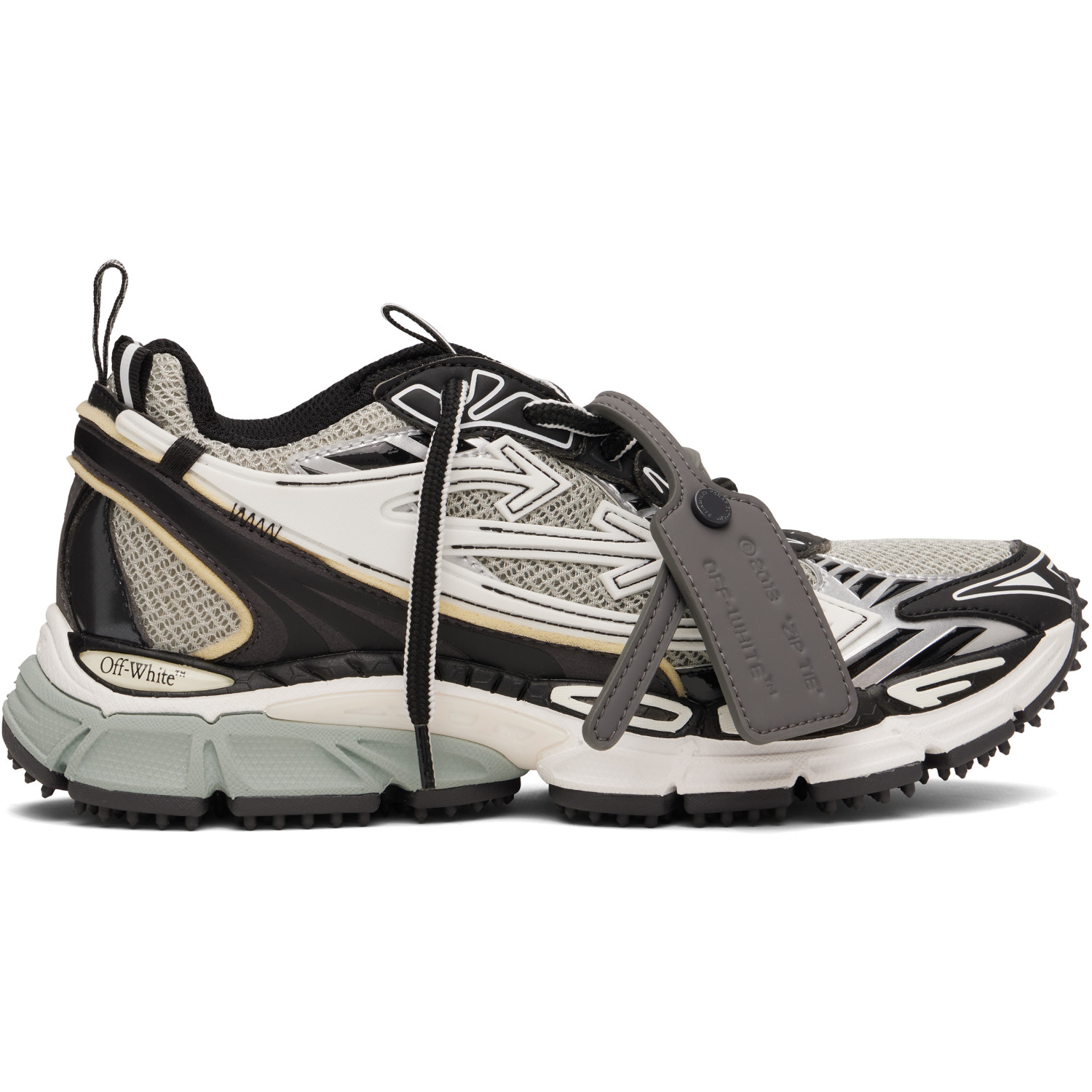 Off-White Gray & Black 'Be Right Back' Mesh Sneakers