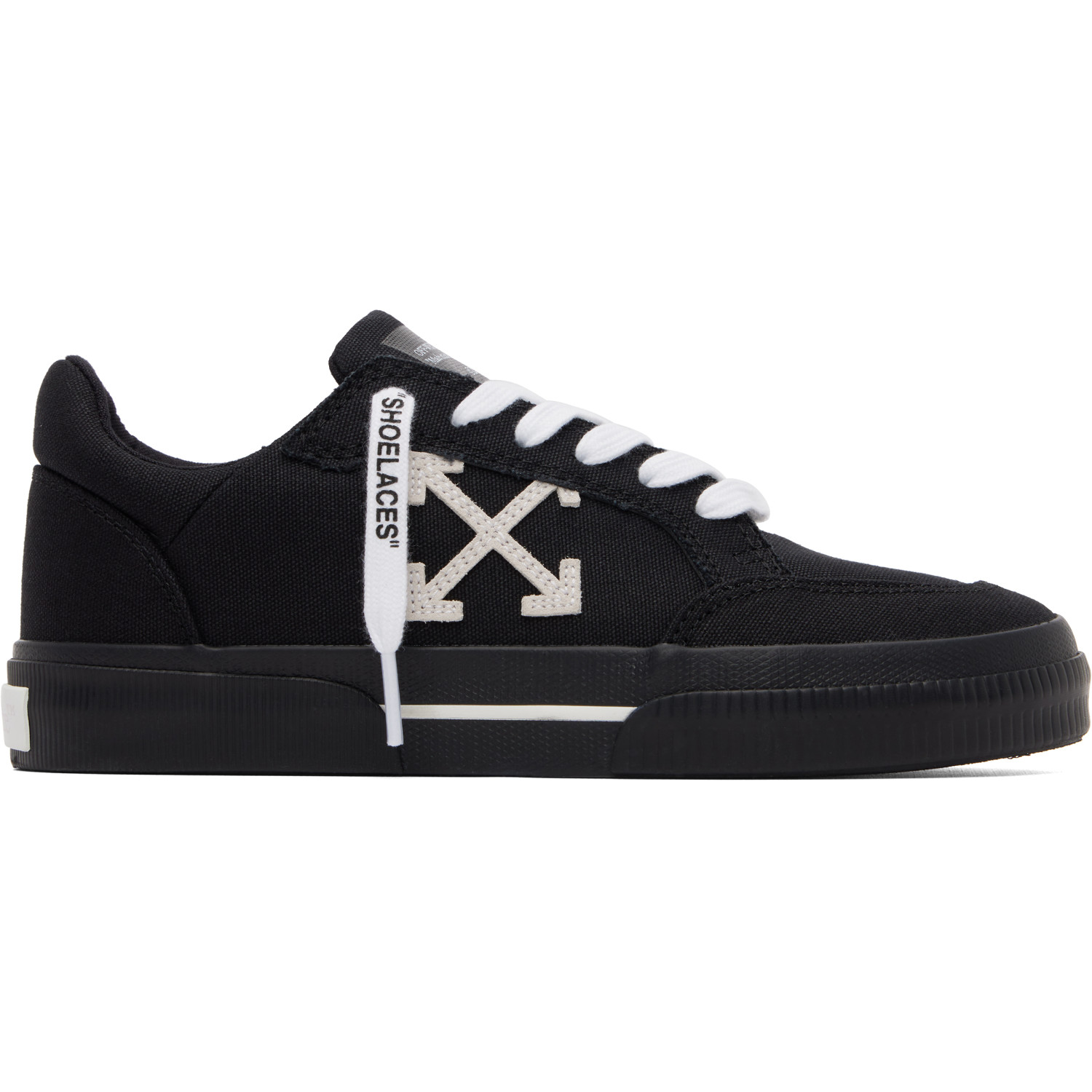 Off-White Black Vulcanized Low Canvas Sneakers