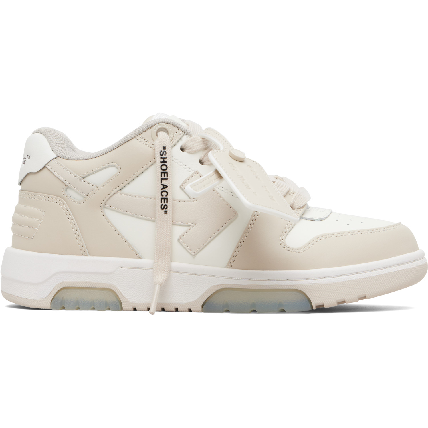 Off-White White & Beige 'Out Of Office' Sneakers