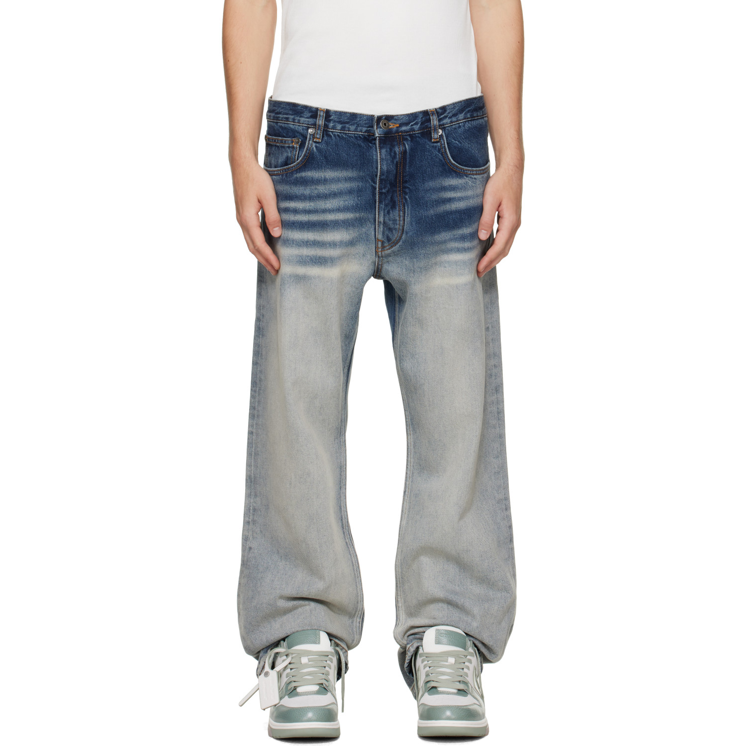 Off-White Blue Half Arrow Slim Relax Jeans