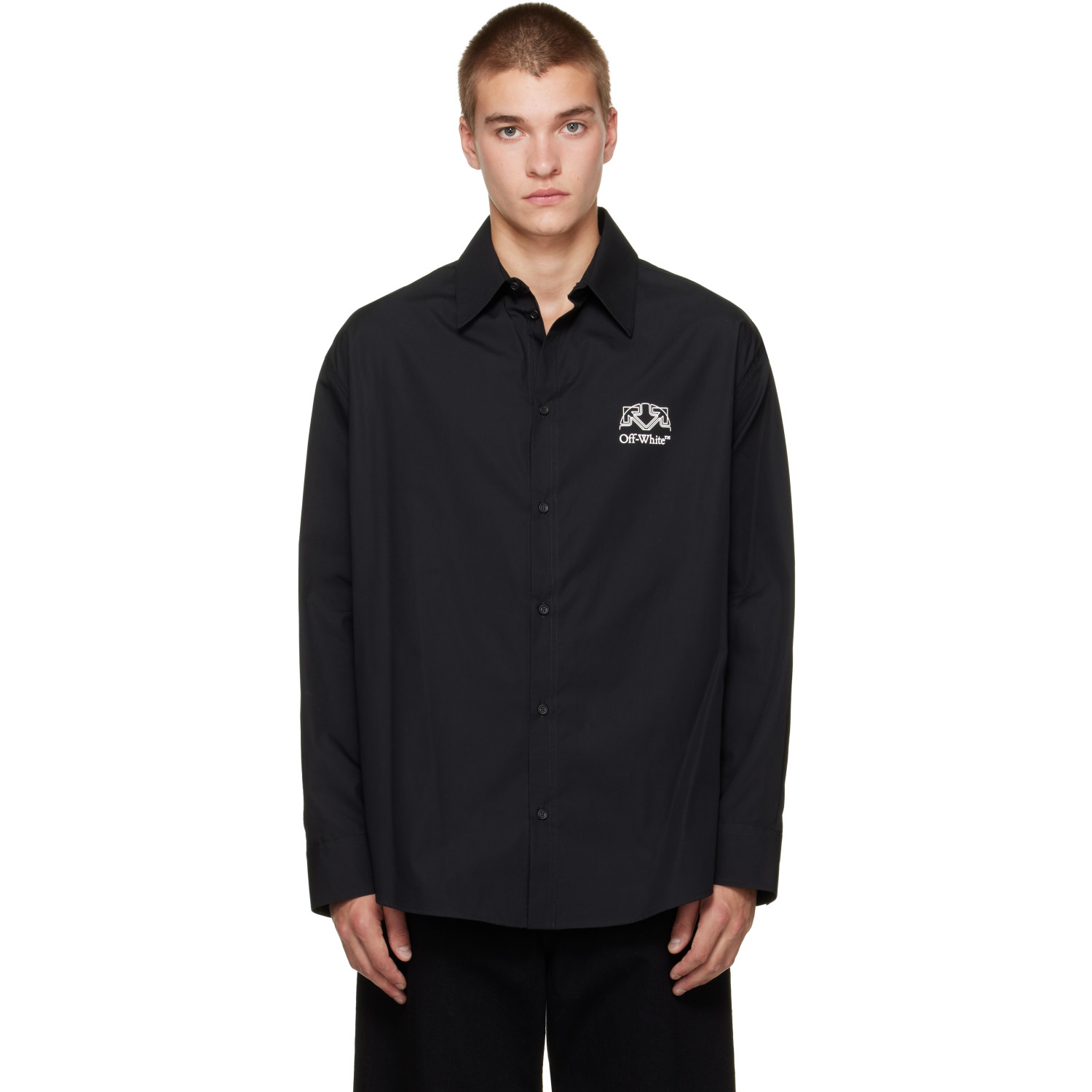Off-White Black Off Line Half Arrow Poplin Overshirt
