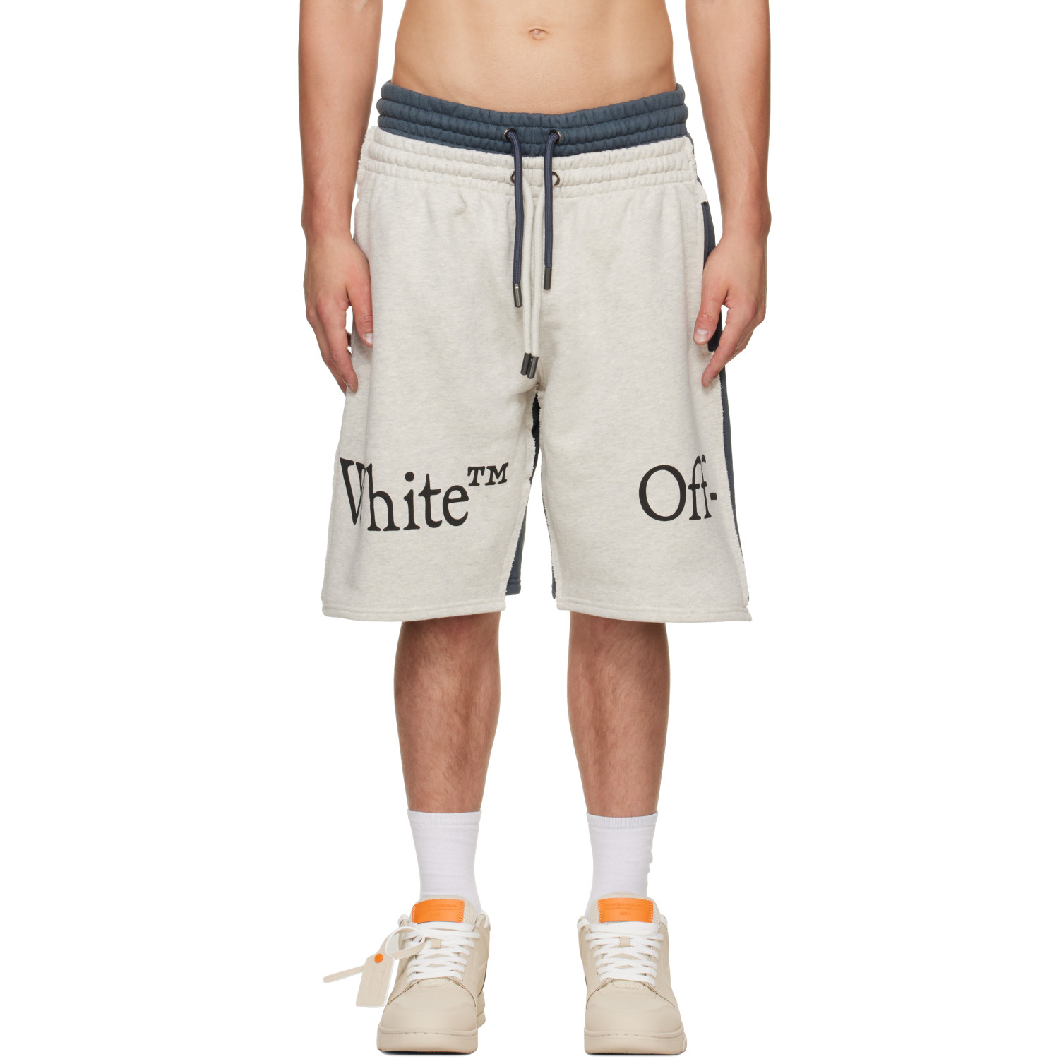 Off-White Gray & Blue Bookish Scarf Skate Sweat Shorts