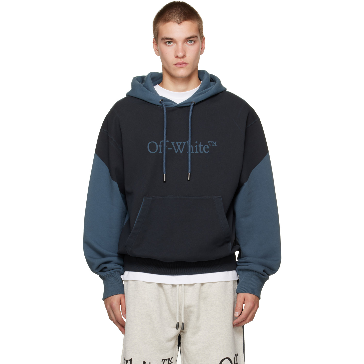 Off-White Blue Negative Big Bookish Regular Hoodie