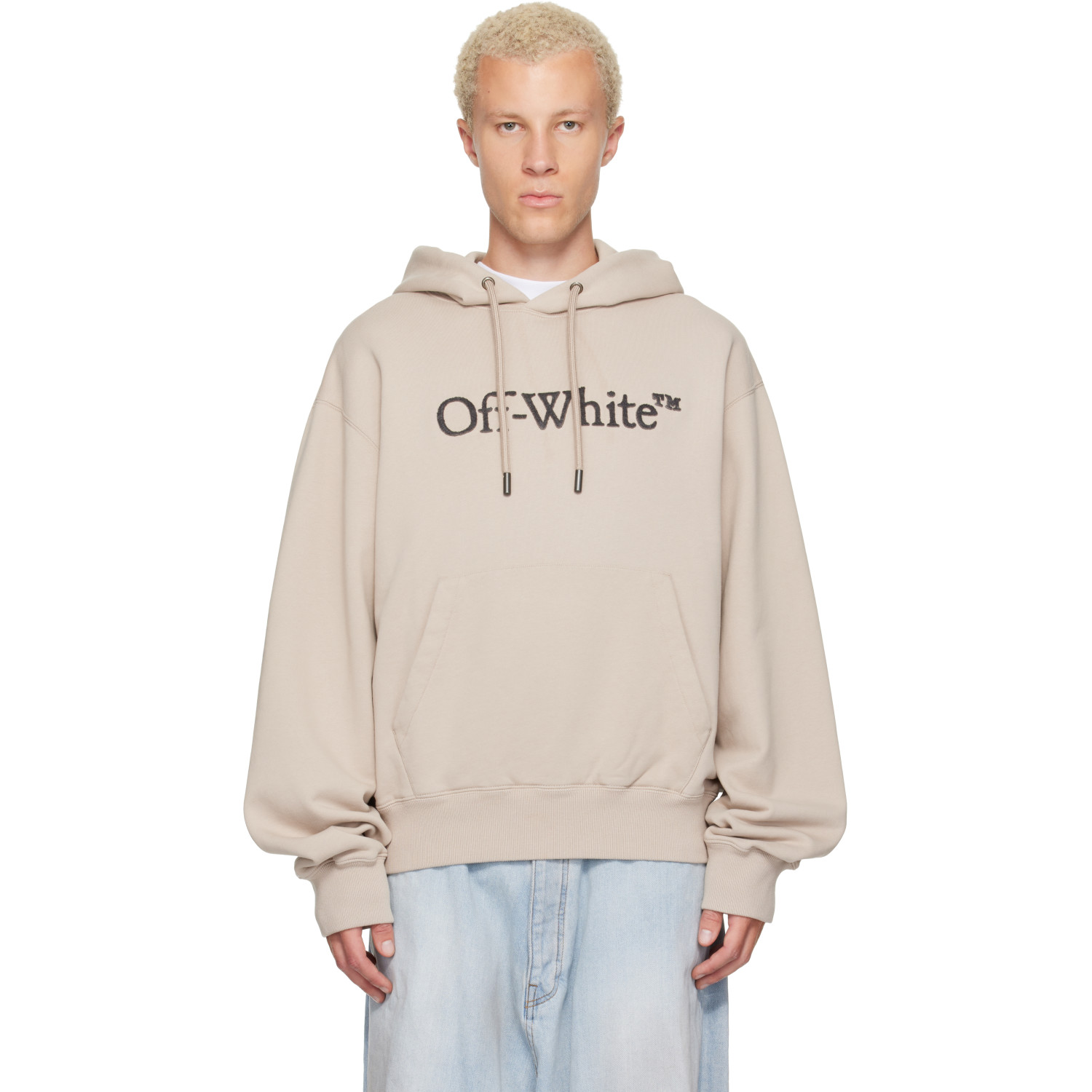 Off-White Beige Big Bookish Regular Hoodie