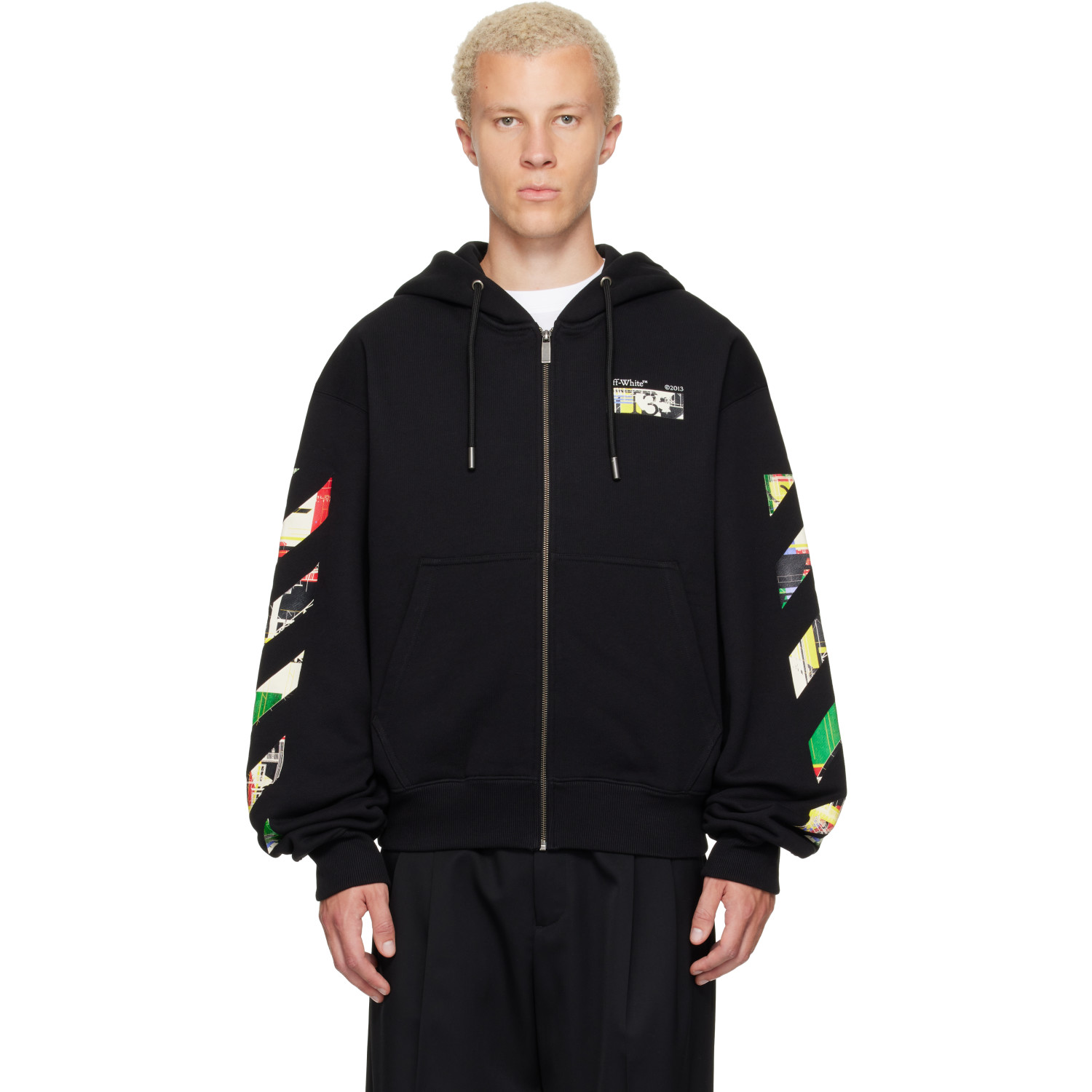 Off-White Black Industrial Arrow Regular Zip Hoodie