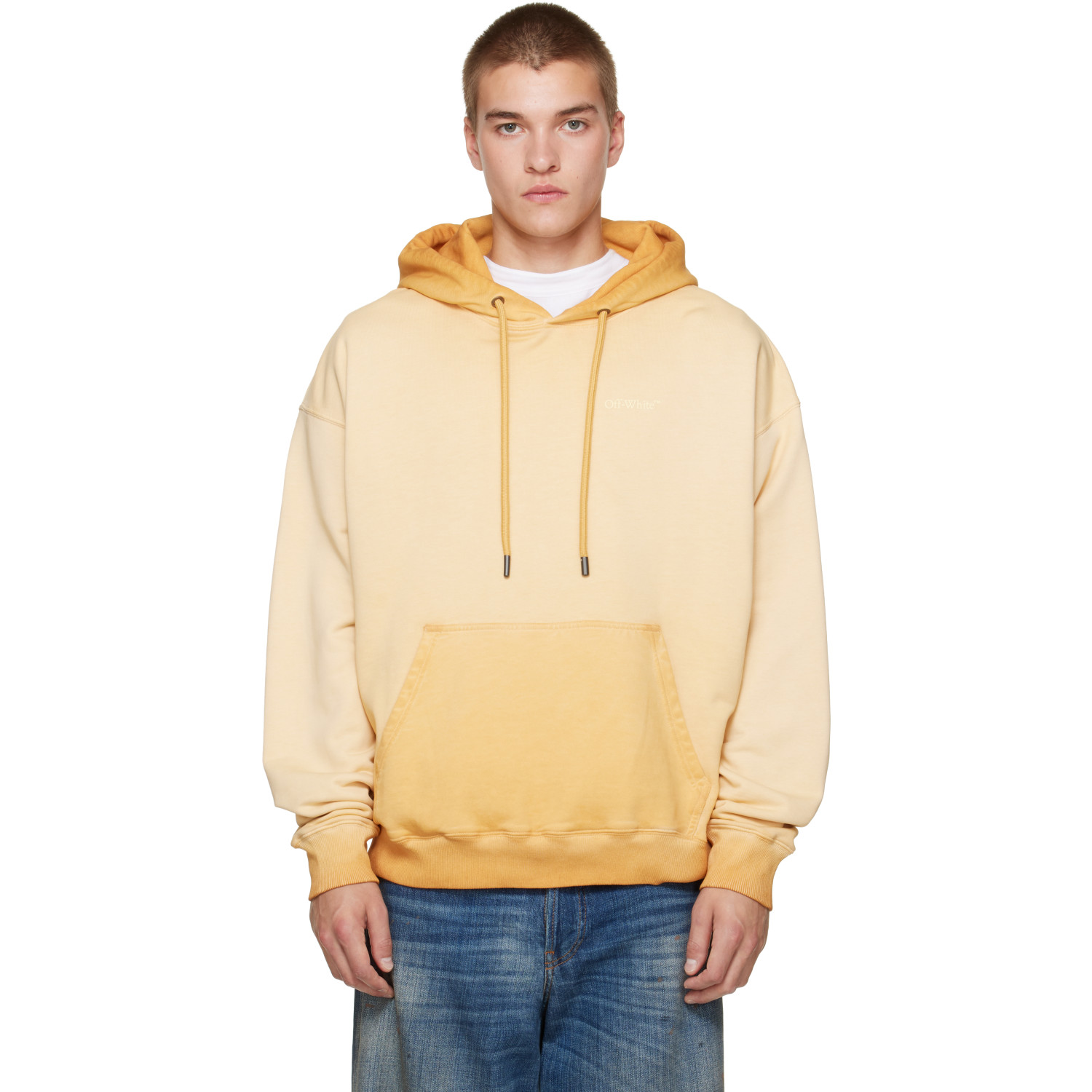Off-White Yellow Rugs Arrow Skate Hoodie