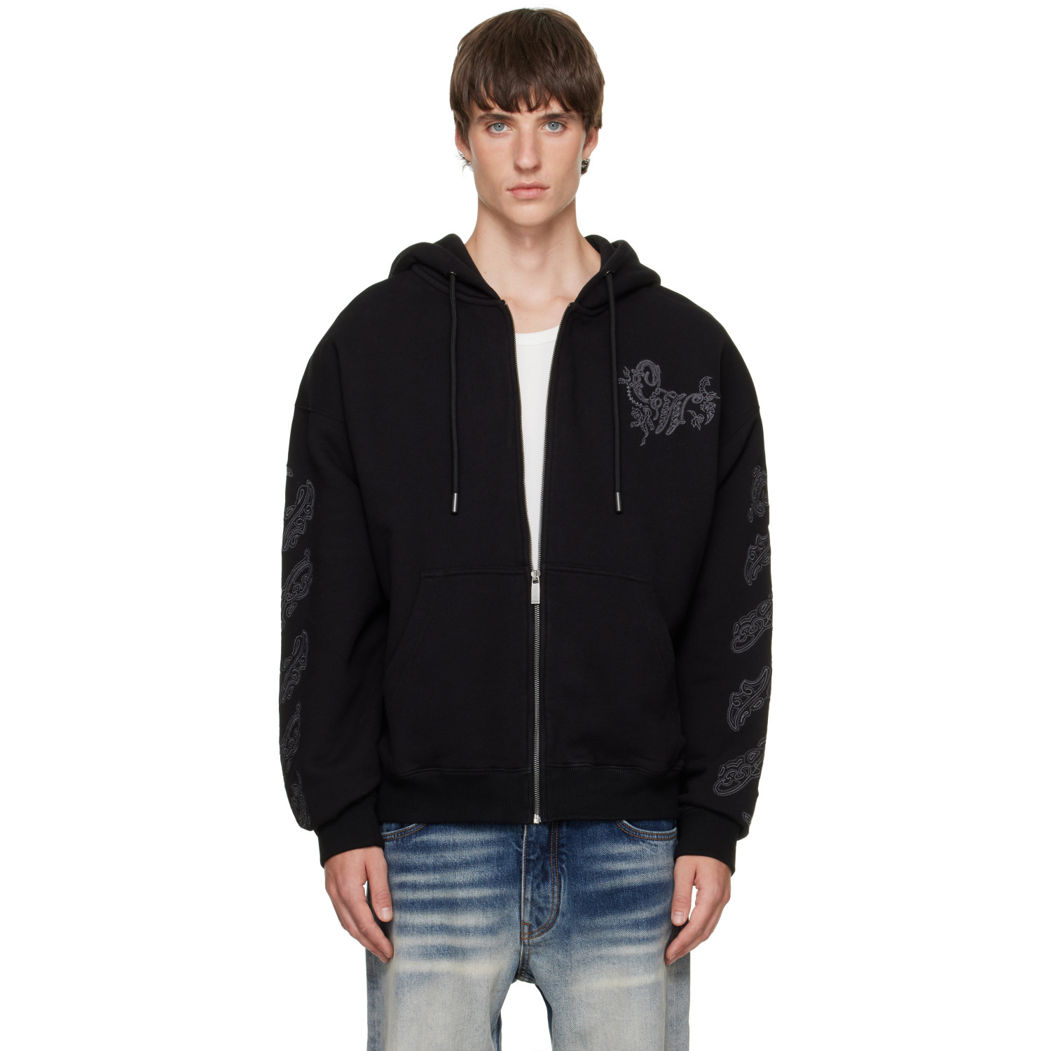 Off-White Black Paisley Skate Zip Hoodie