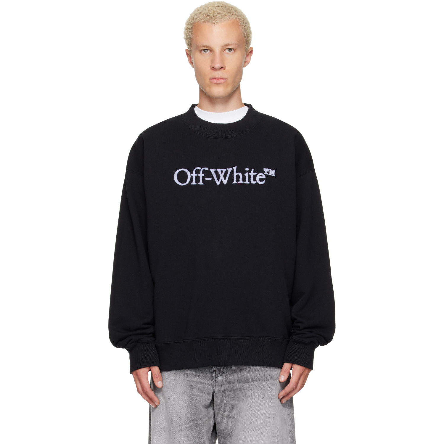 Off-White Black Big Bookish Skate Crewneck Sweatshirt