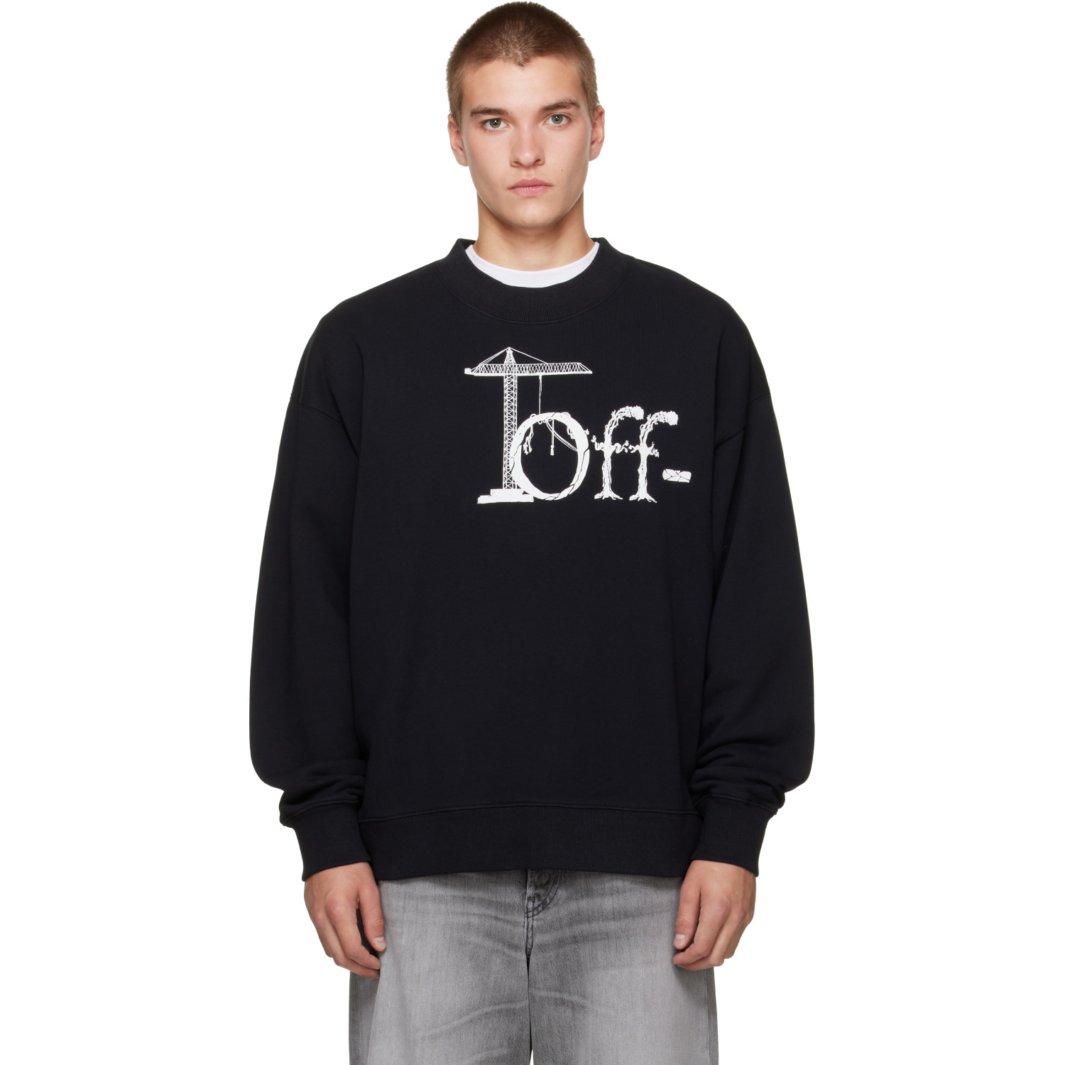 Off-White Black Shared Logo Skate Crewneck Sweatshirt