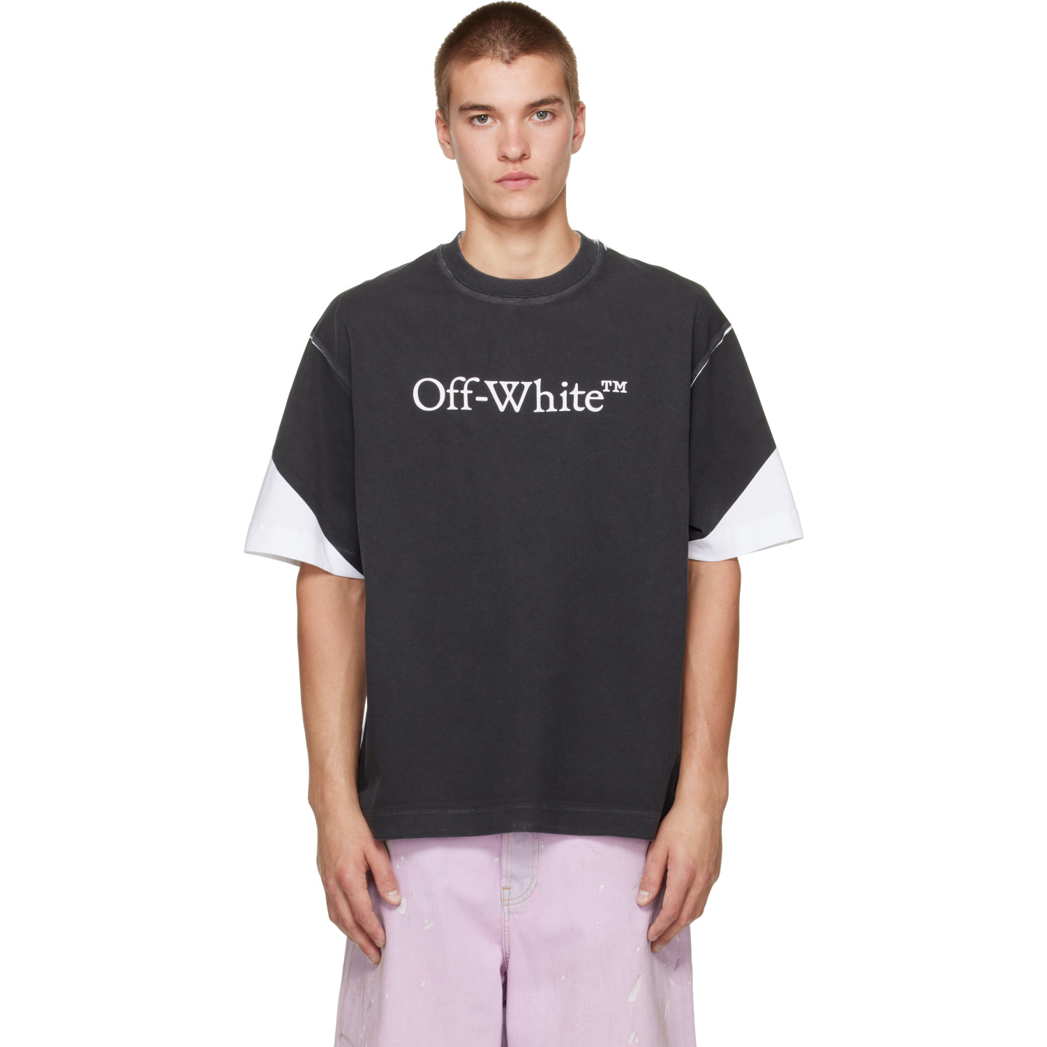 Off-White Black & White Negative Big Bookish Skate S/S T-shirt