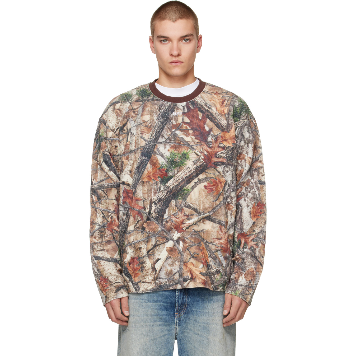 Off-White Brown Camo Waffle Skate T-shirt