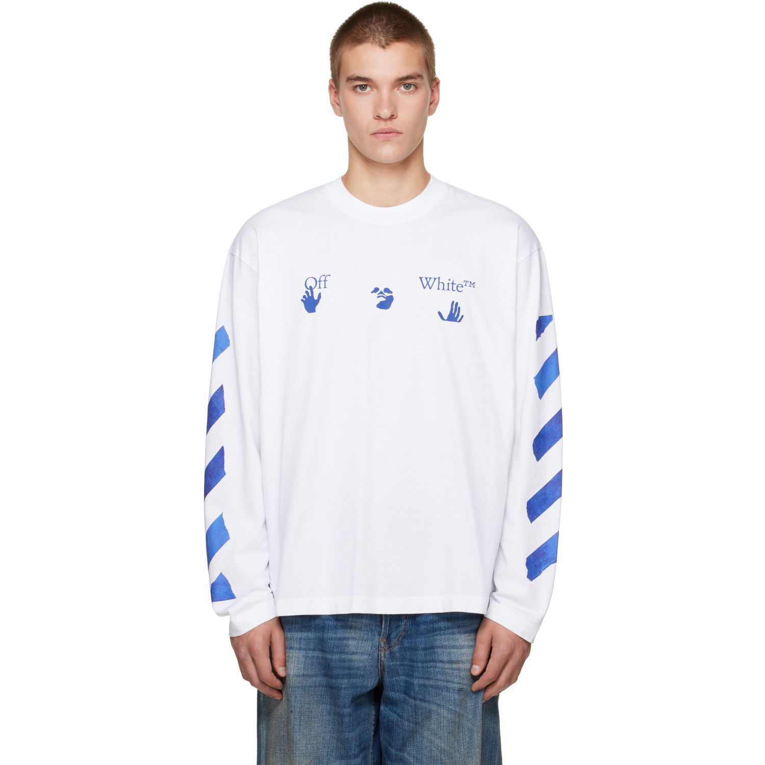 Off-White White Bacco Arrow Skate L/S T-shirt