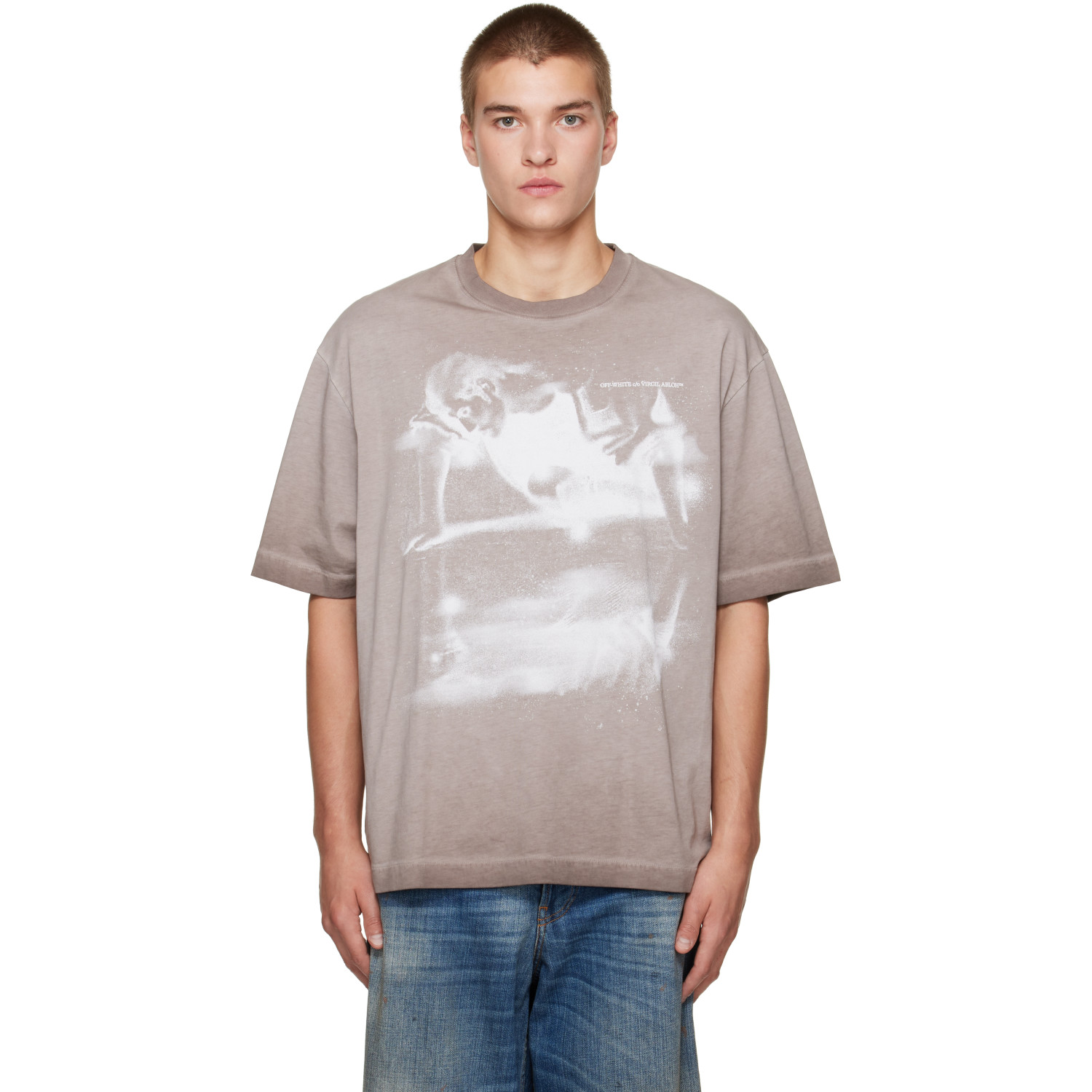 Off-White Taupe Dreaming Narciso Skate S/S T-shirt