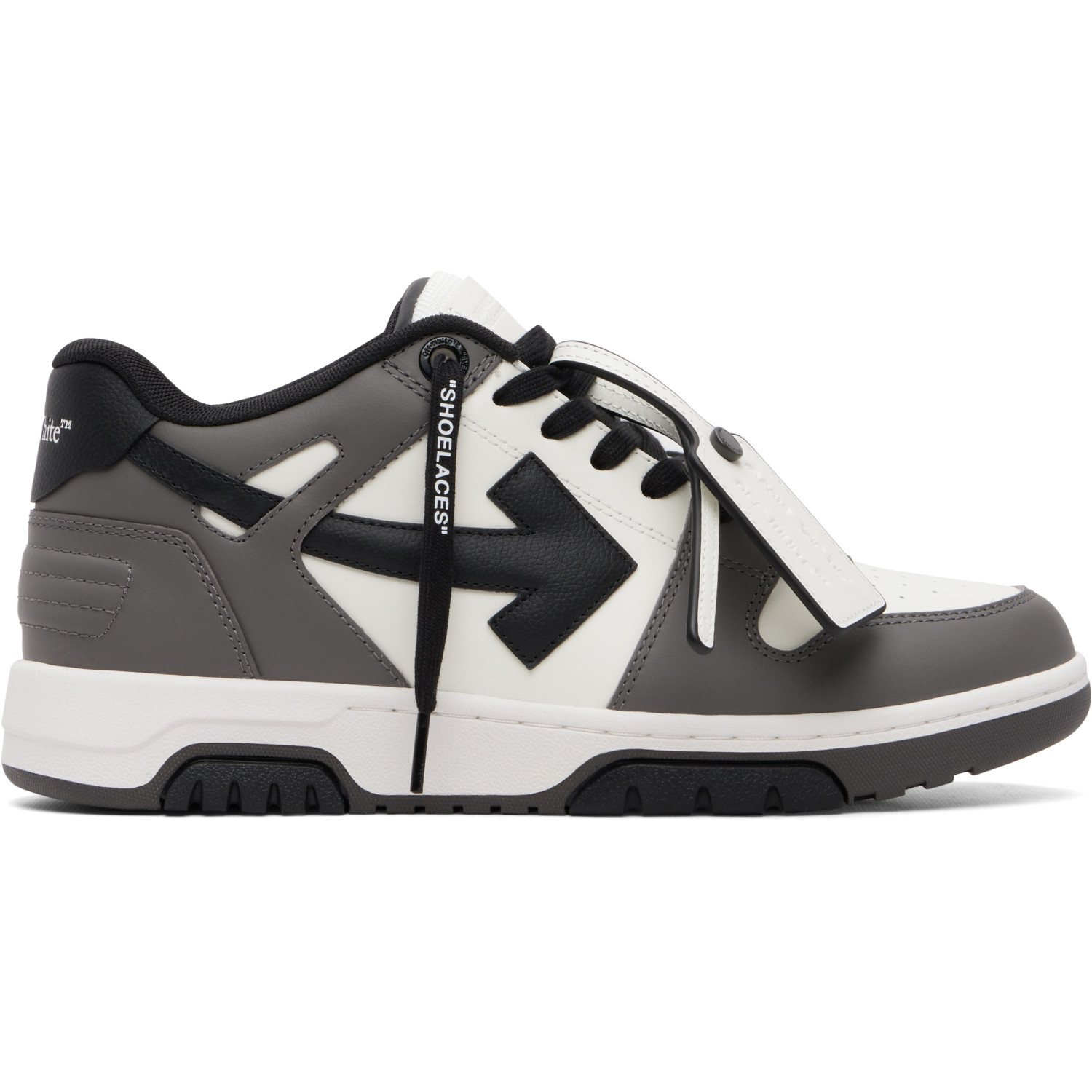 Off-White White & Gray Out Of Office Calf Leather Sneakers