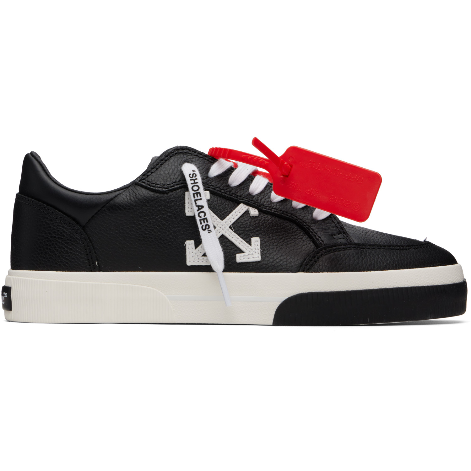 Off-White Black Vulcanized Low Calf Sneakers