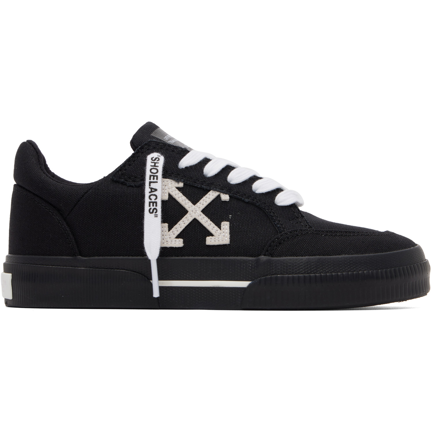 Off-White Black Vulcanized Low Canvas Sneakers