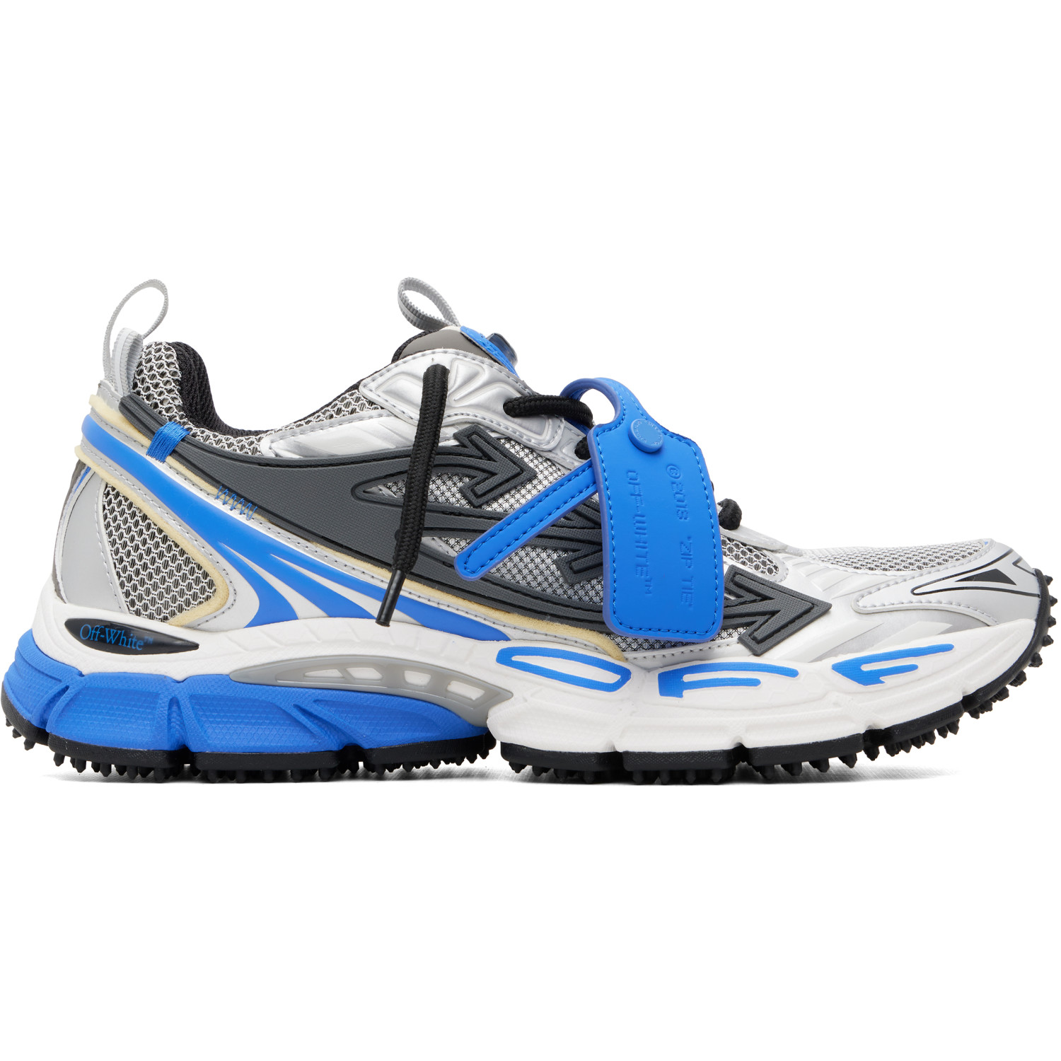 Off-White Silver & Blue OW 'Be Right Back' Sneakers