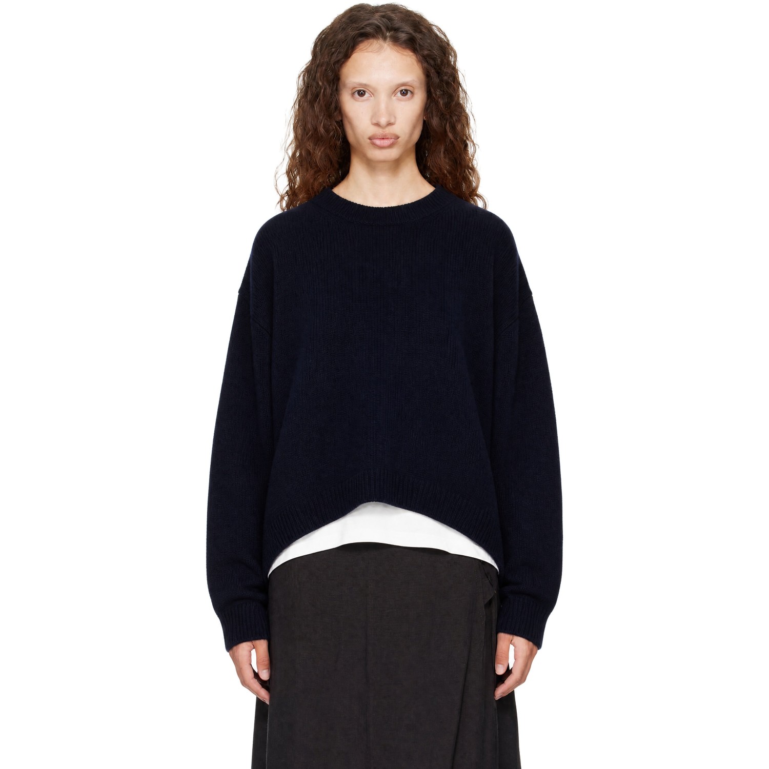 Studio Nicholson Navy Hemyl Knit Sweater