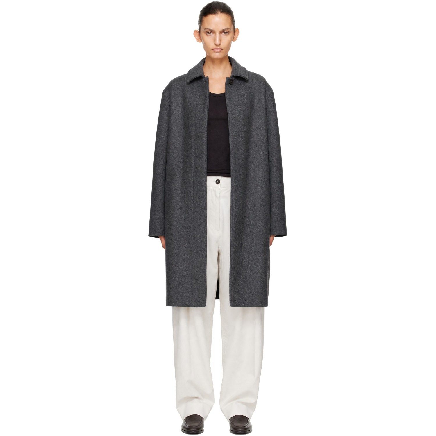 Studio Nicholson Gray Ria Wool Melton Overcoat