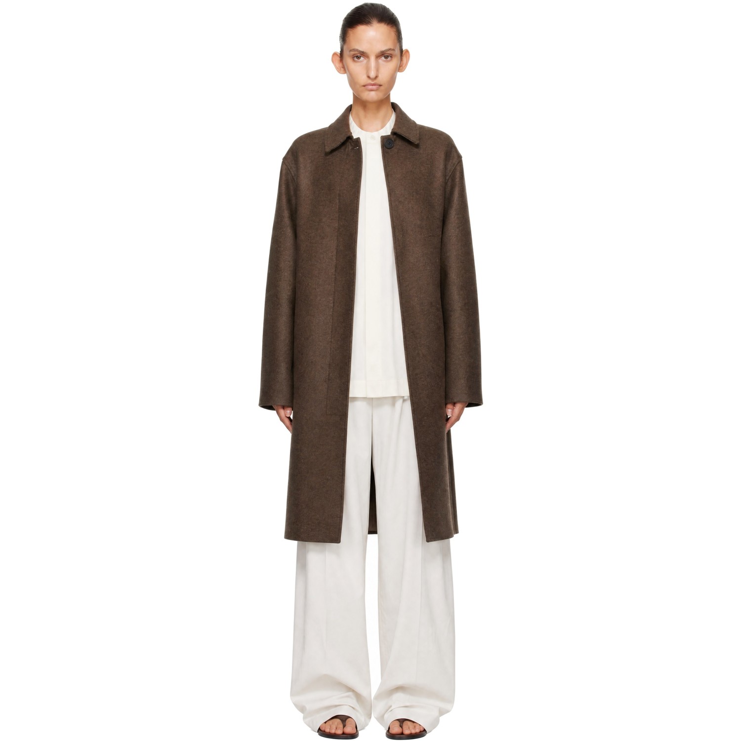 Studio Nicholson Brown Ria Wool Melton Coat