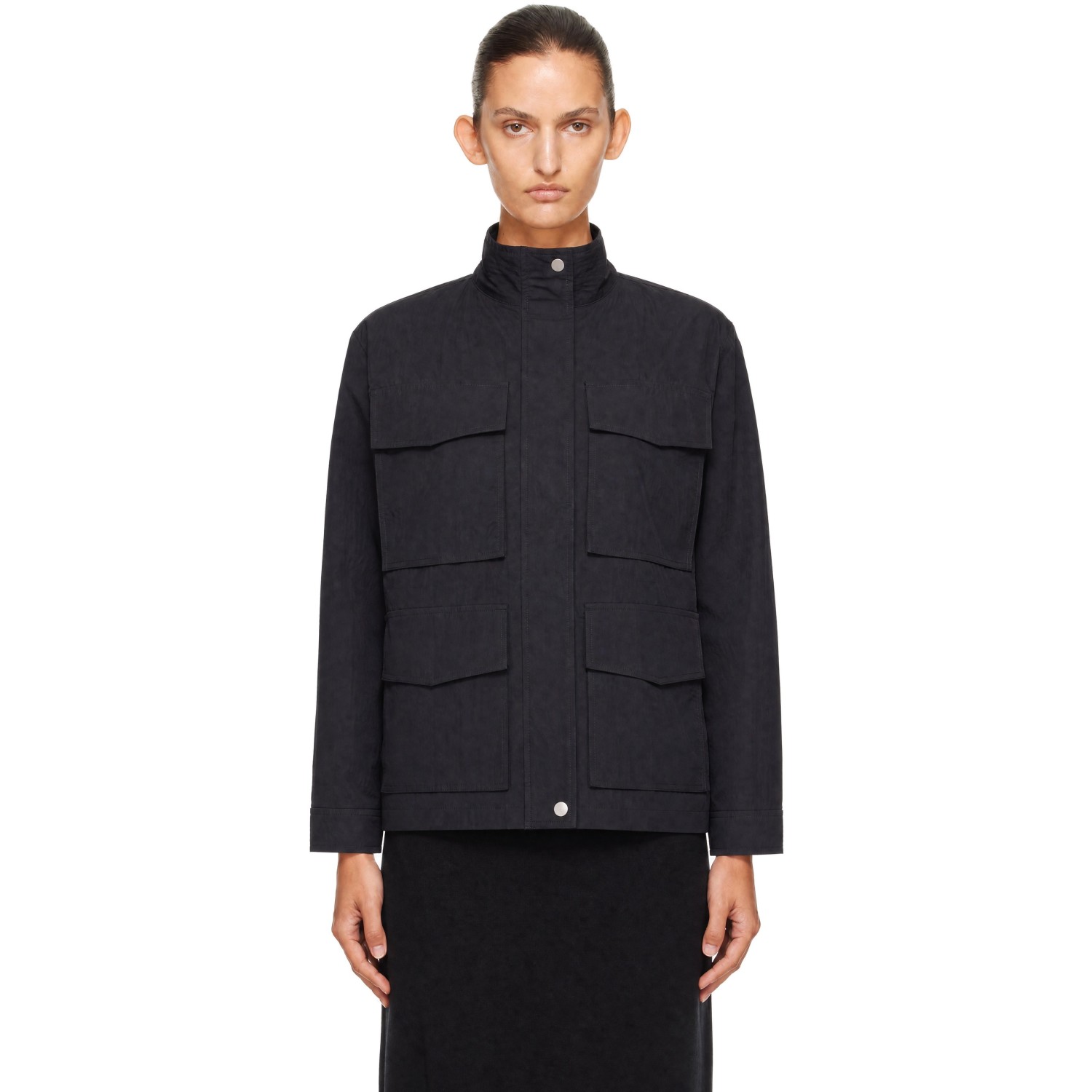 Studio Nicholson Vista Drawstring Shell Jacket In Black