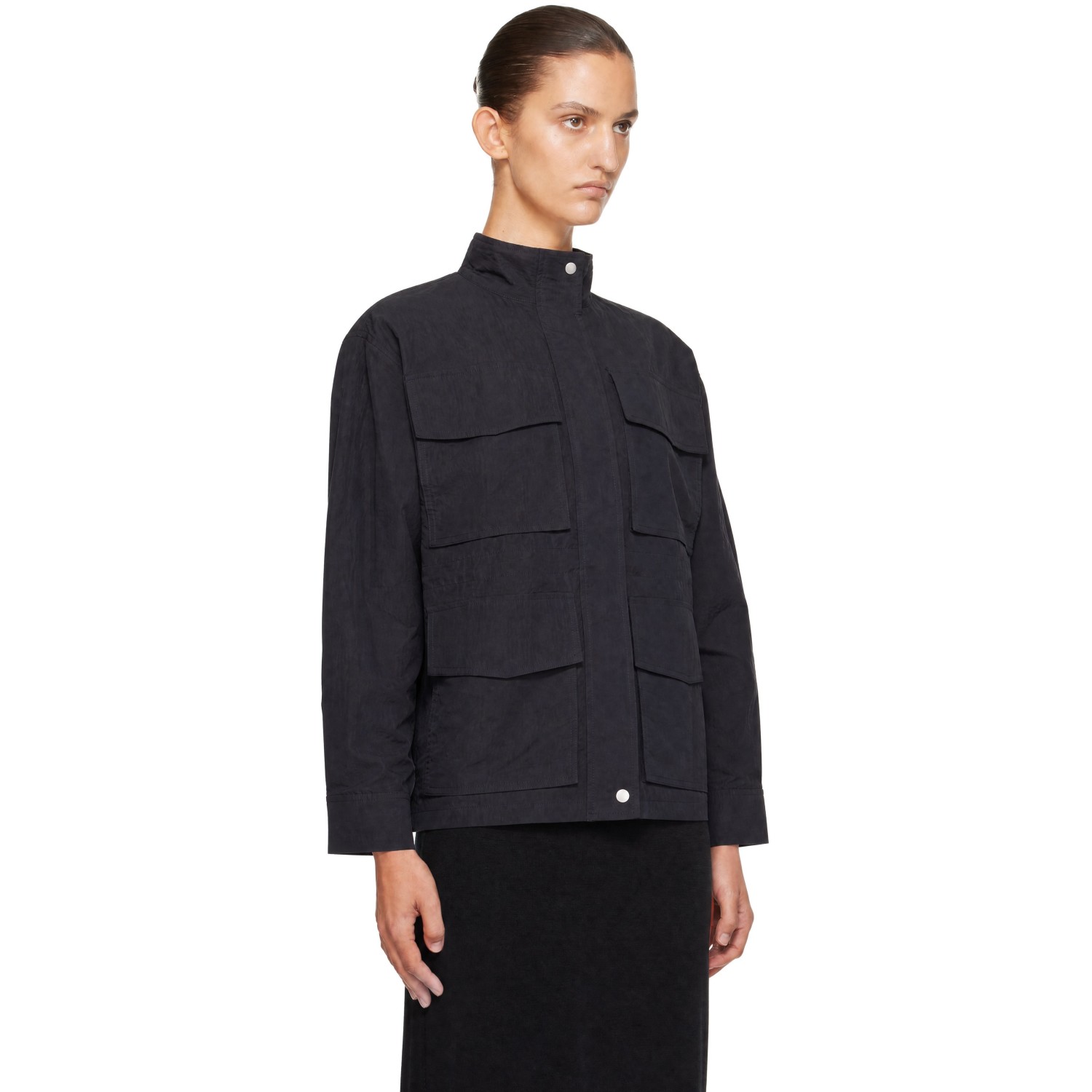 Studio Nicholson Vista Drawstring Shell Jacket In Black