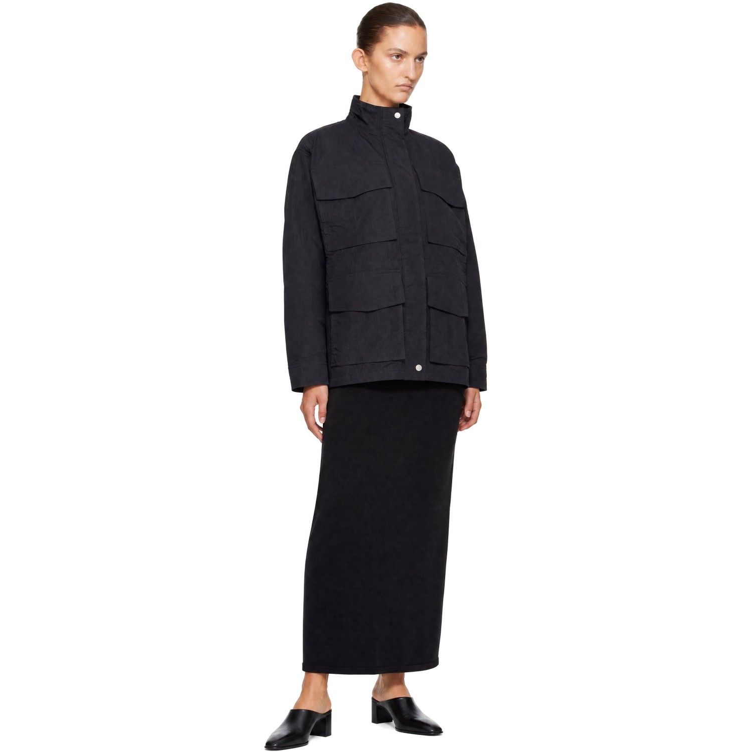 Studio Nicholson Vista Drawstring Shell Jacket In Black
