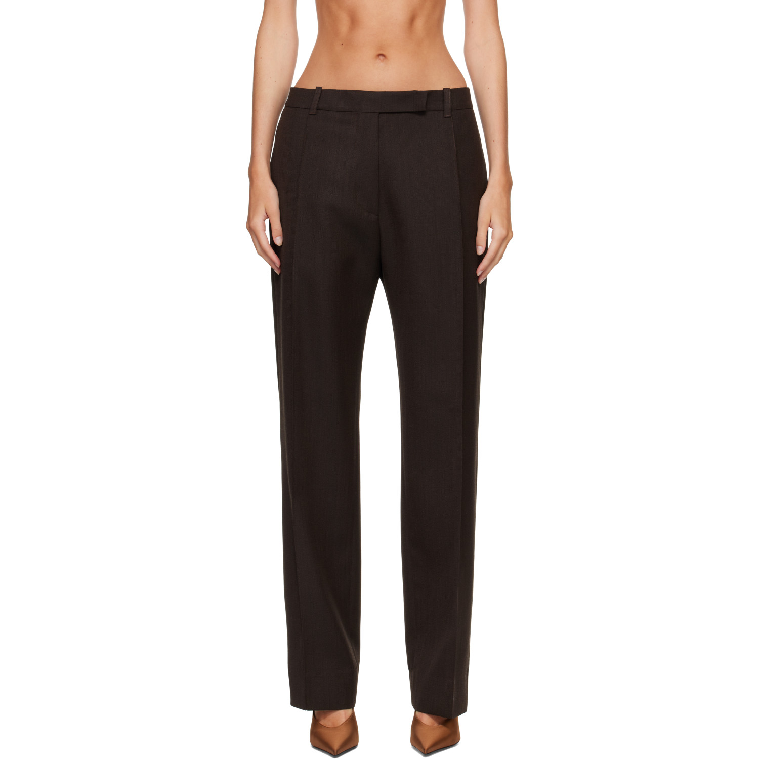 Studio Nicholson Brown Quarte Tailored Trousers