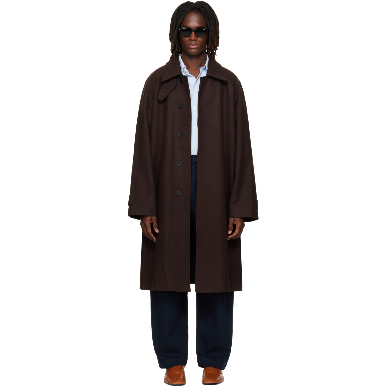 Studio Nicholson Brown Cabo Wool Coat