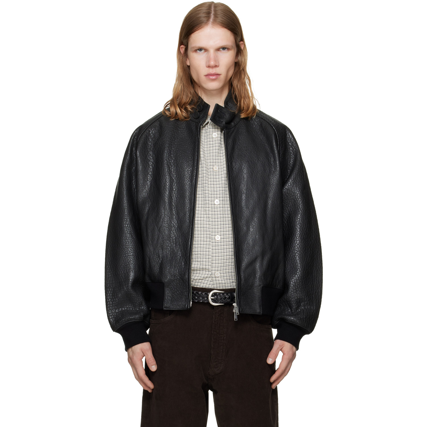 Studio Nicholson Black Over Leather Jacket