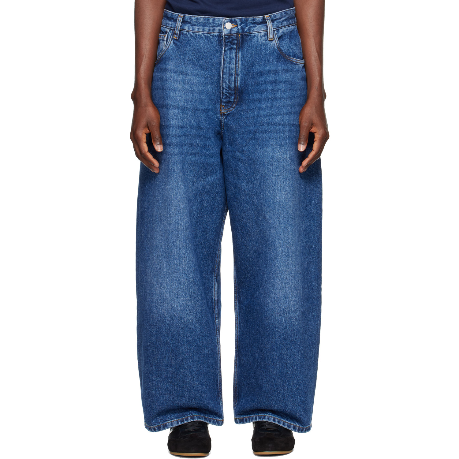 Studio Nicholson Blue Paolo Wide Leg Jeans