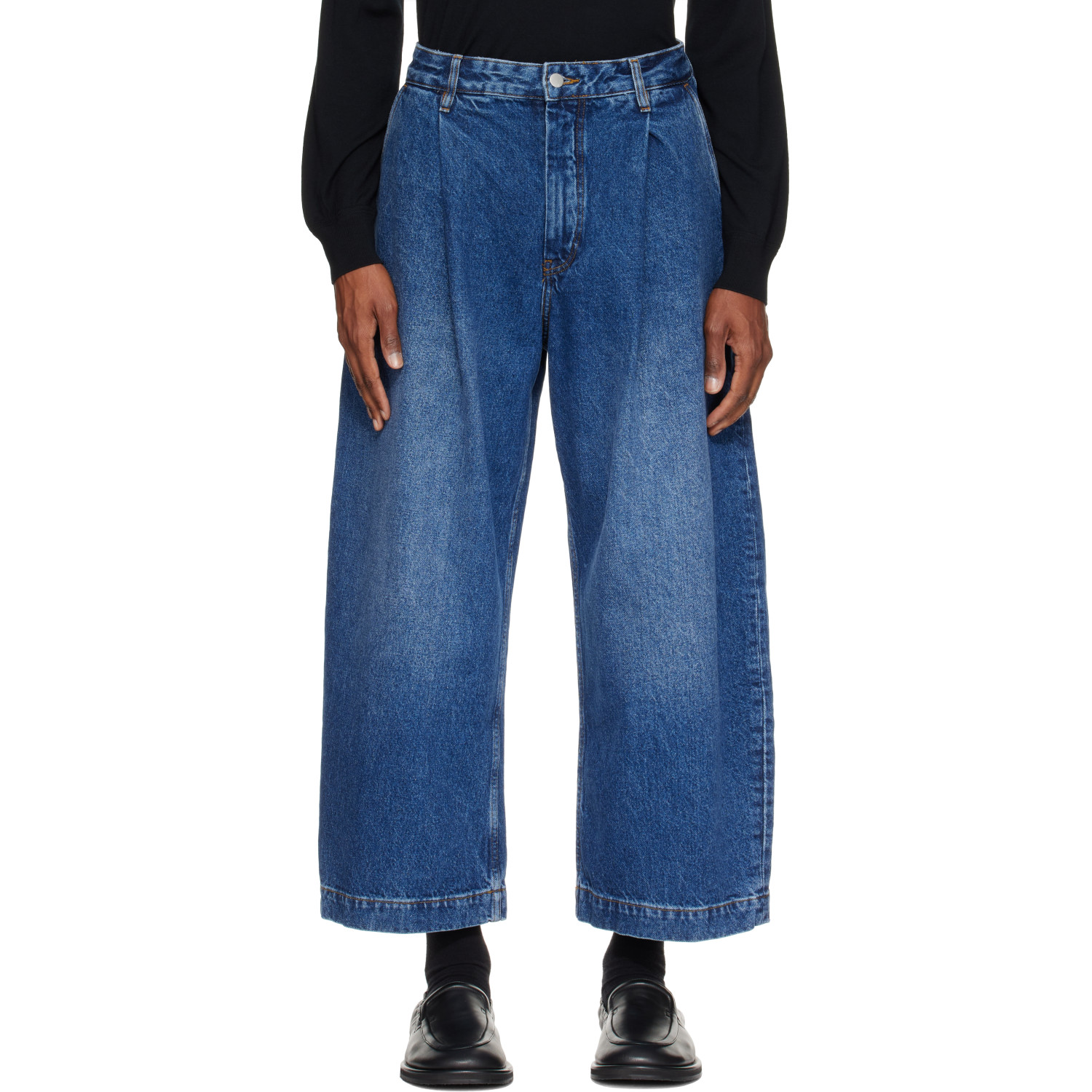 Studio Nicholson Blue Puch Wide Leg Jeans