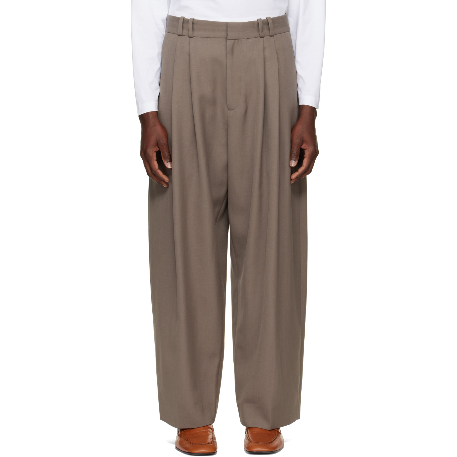 Studio Nicholson Taupe Line Tailored Trousers