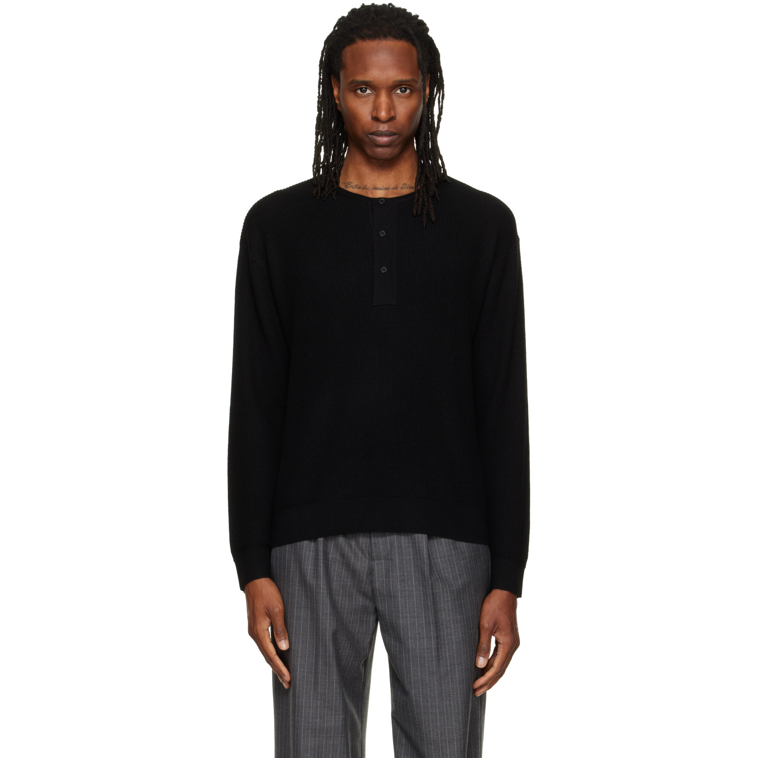 Studio Nicholson Black Corine Knit Henley