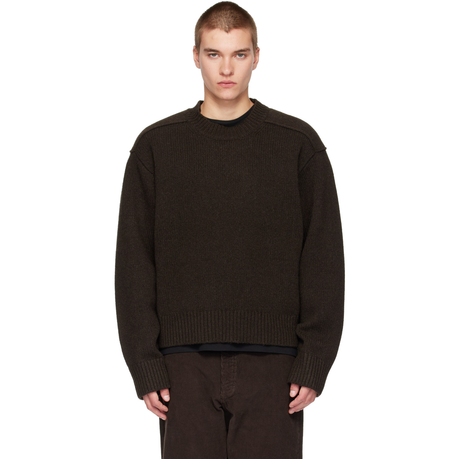 Studio Nicholson Brown Berez Knit Sweater