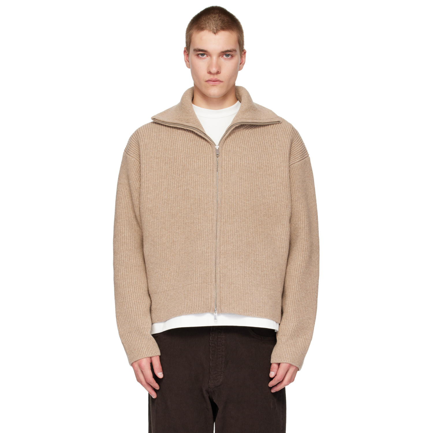 Studio Nicholson Beige Sandos Knit Jacket