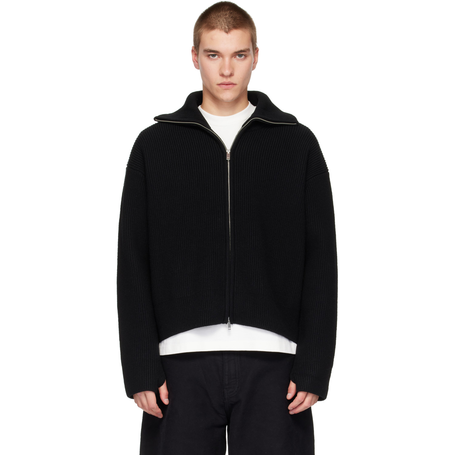 Studio Nicholson Black Sandos Knit Jacket