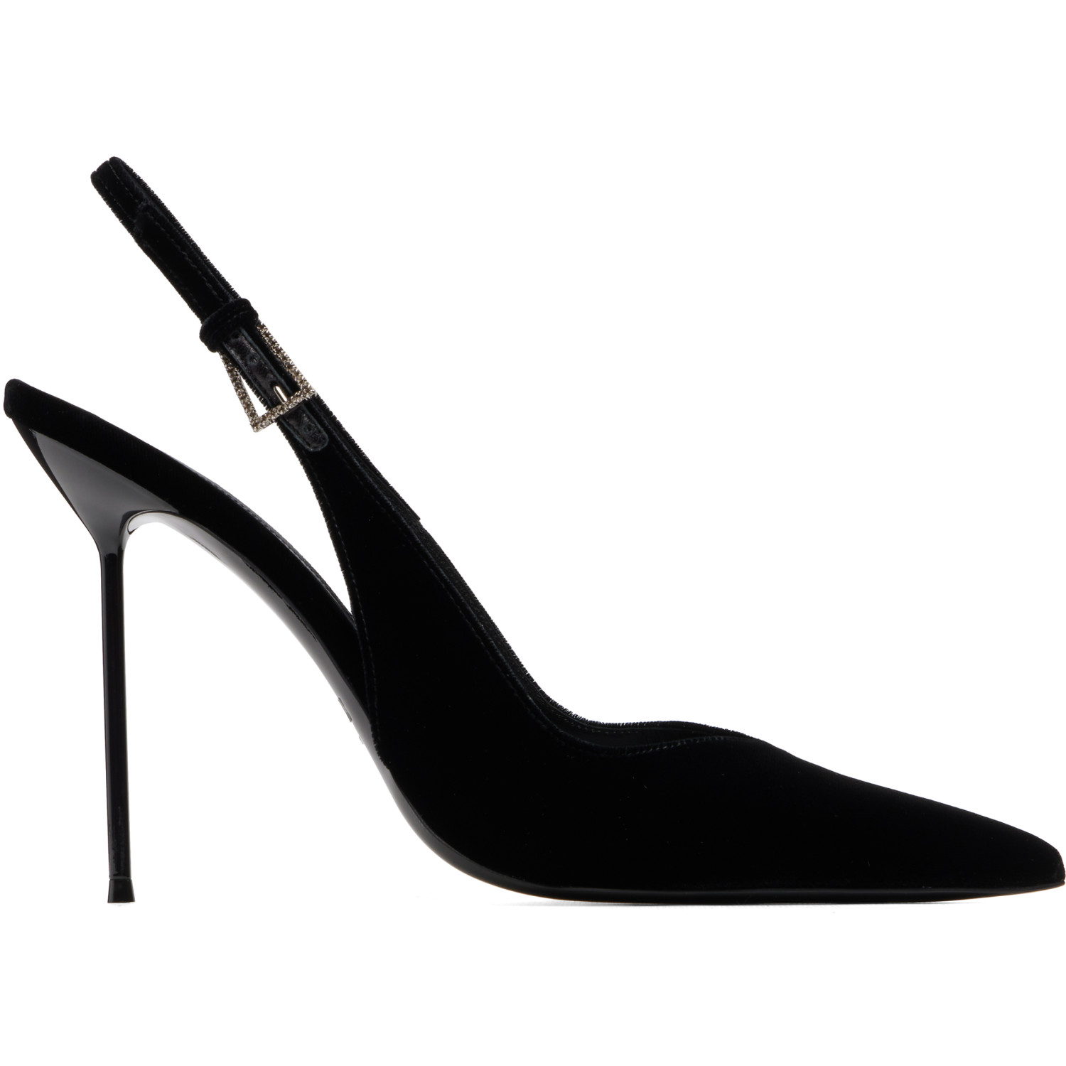 Paris Texas Black Lidia Buckle Slingback 105 Heels