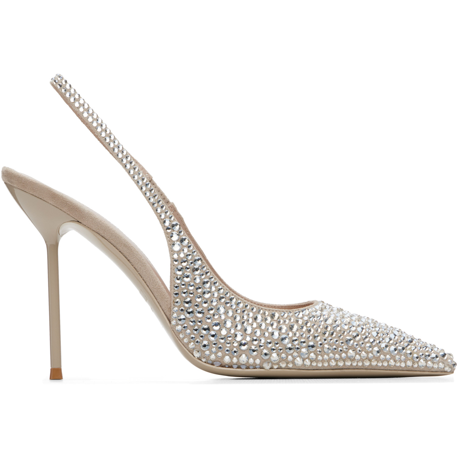 Paris Texas Taupe Lidia Slingback Crystal 105 Heels