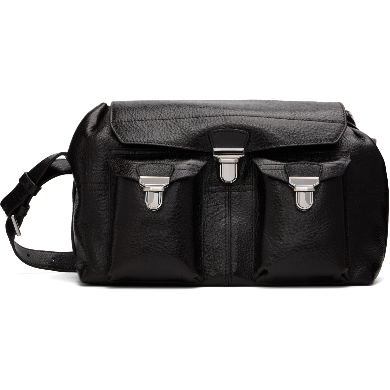 LEMAIRE Brown Medium Gear Glossy Vegetable Leather Bag