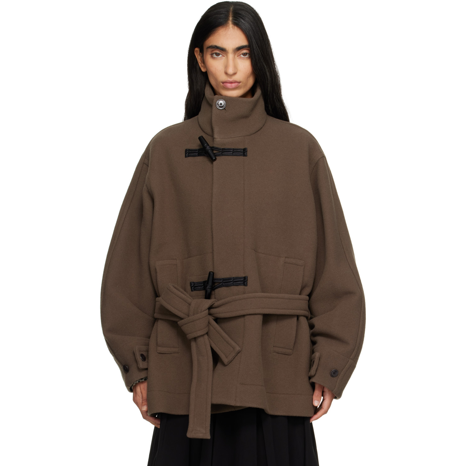 LEMAIRE Khaki Short Duffle Coat