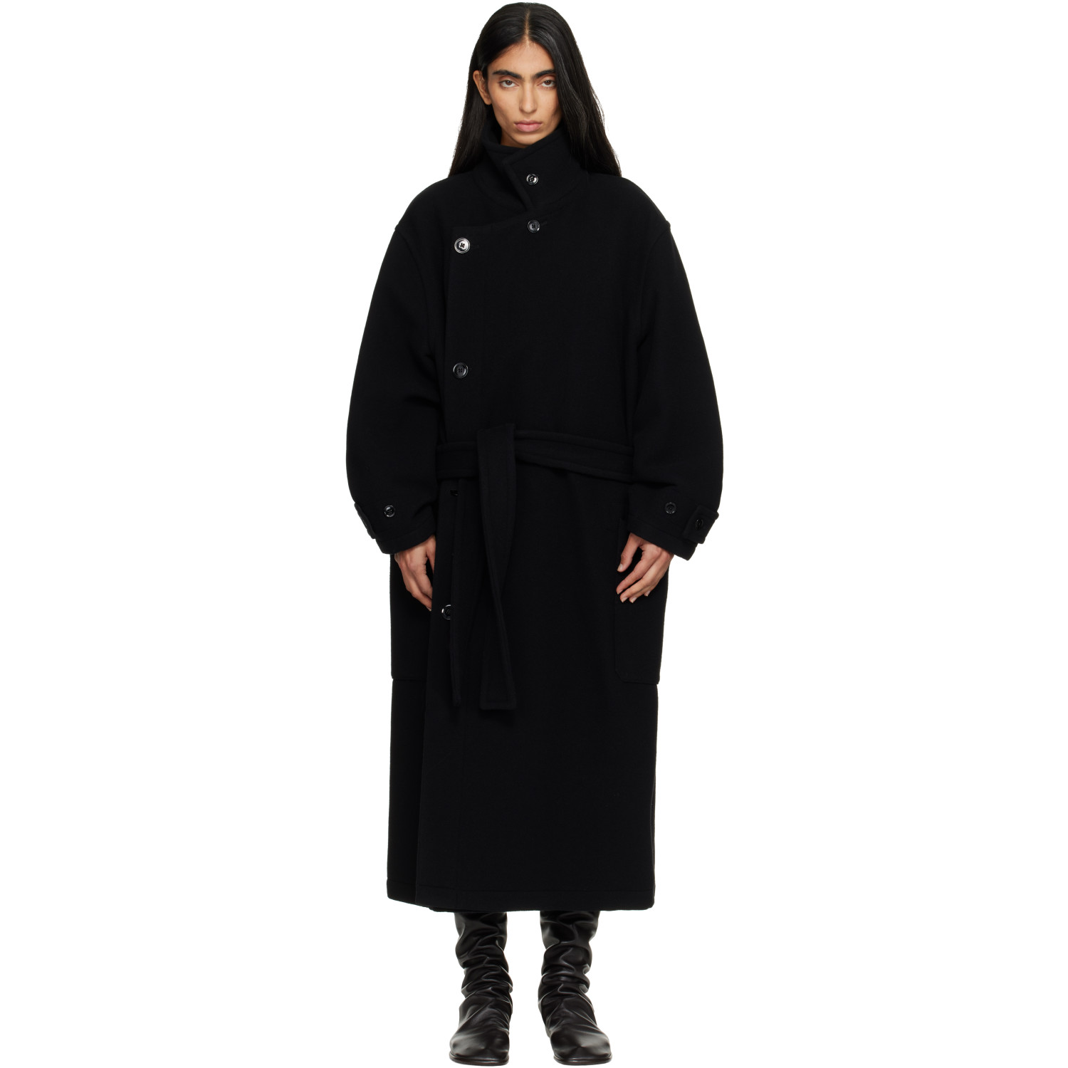LEMAIRE Black Wrap Coat