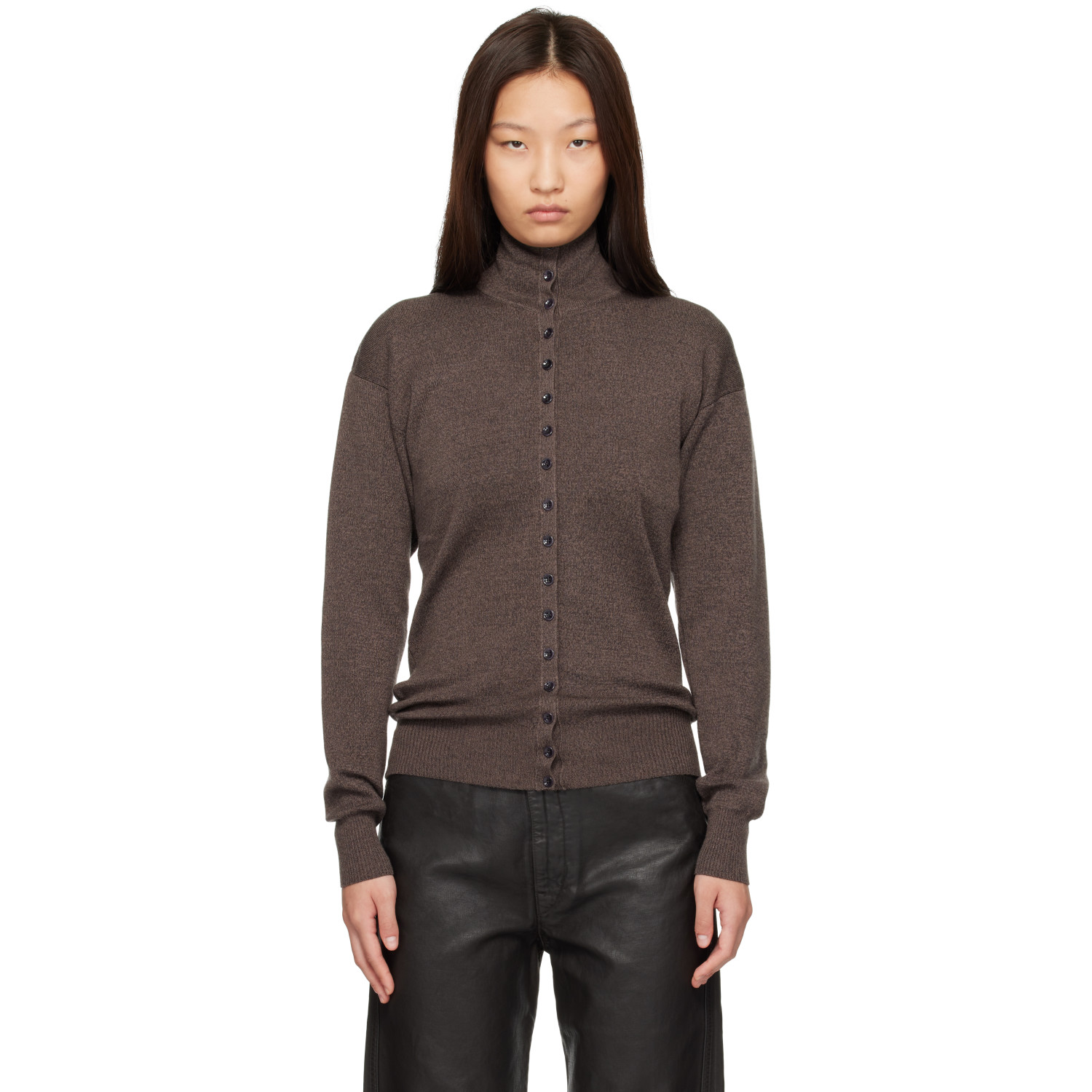 LEMAIRE Brown Buttoned Cardigan