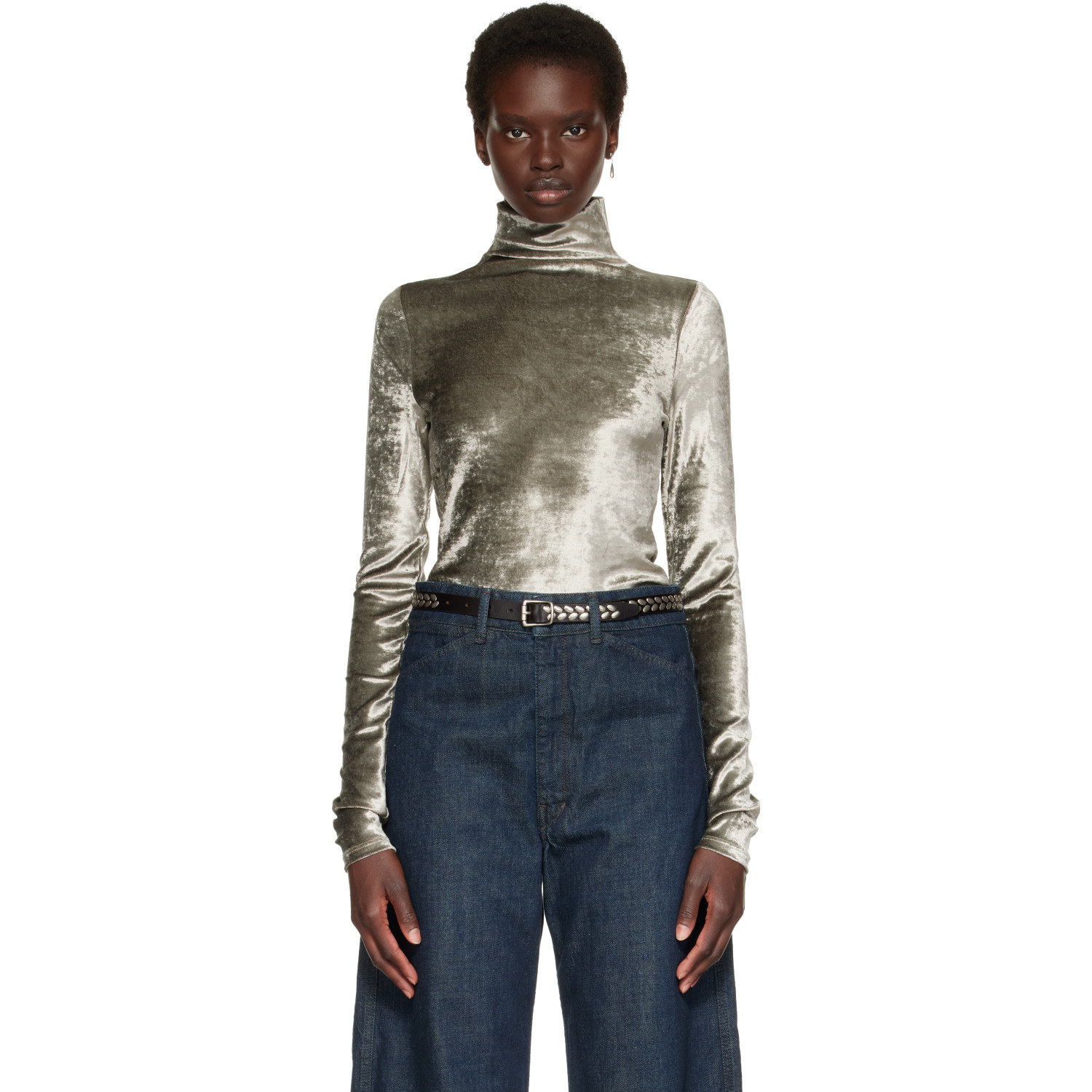 LEMAIRE Gray Fitted Stand Collar Turtleneck