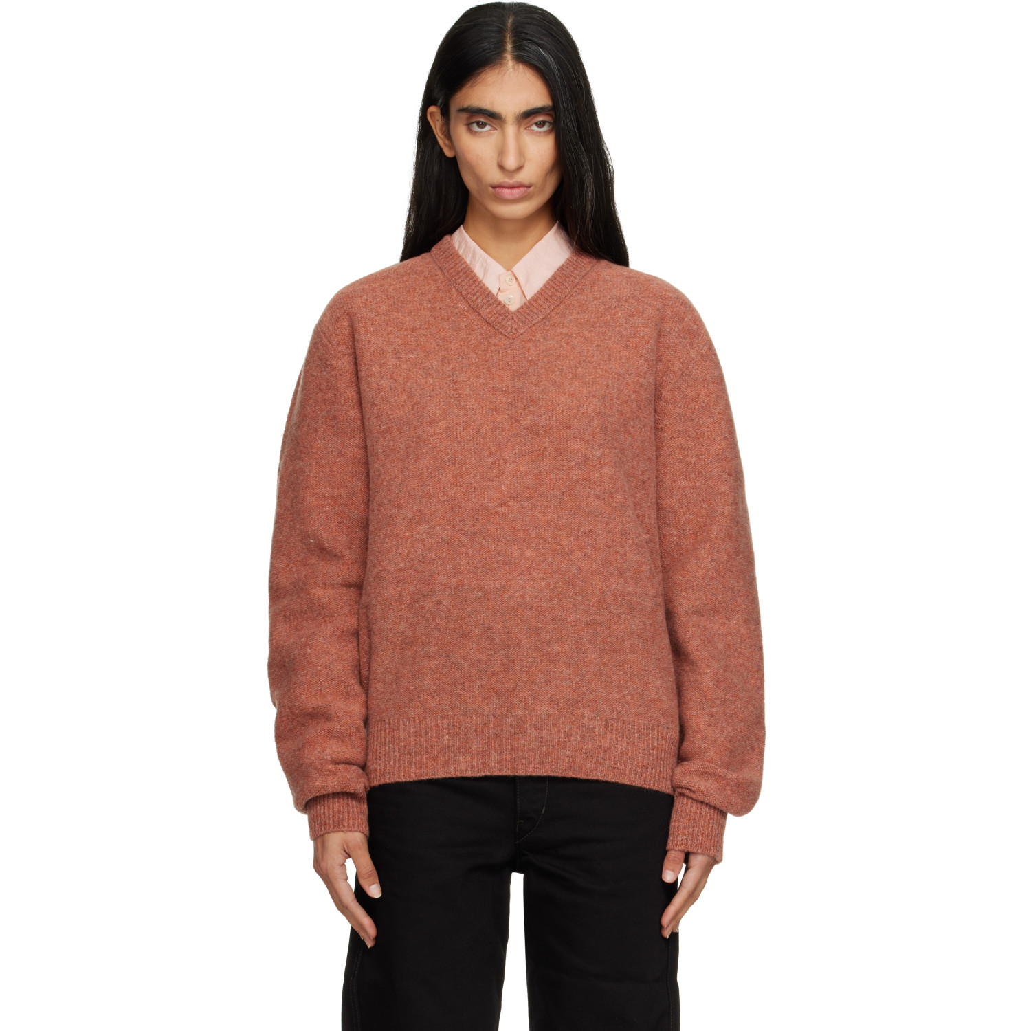 LEMAIRE Pink V-Neck Sweater