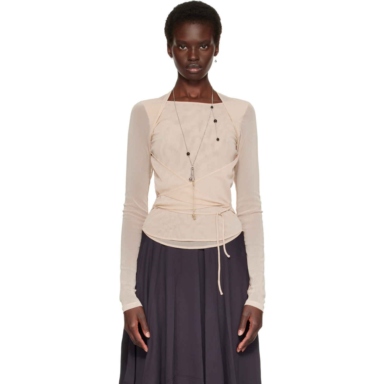 LEMAIRE Beige Ballerina Wrap Blouse