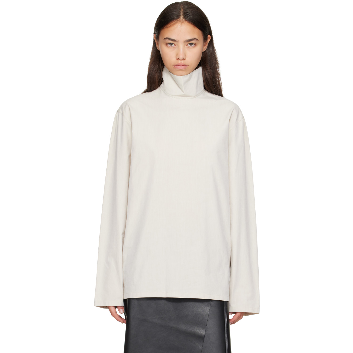 LEMAIRE Off-White High Neck Top
