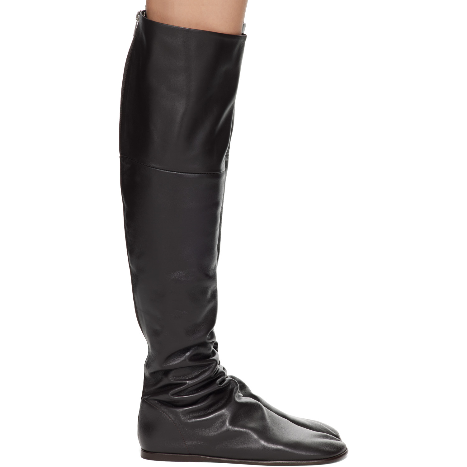 LEMAIRE Black Knee Top Glove Flat Boots