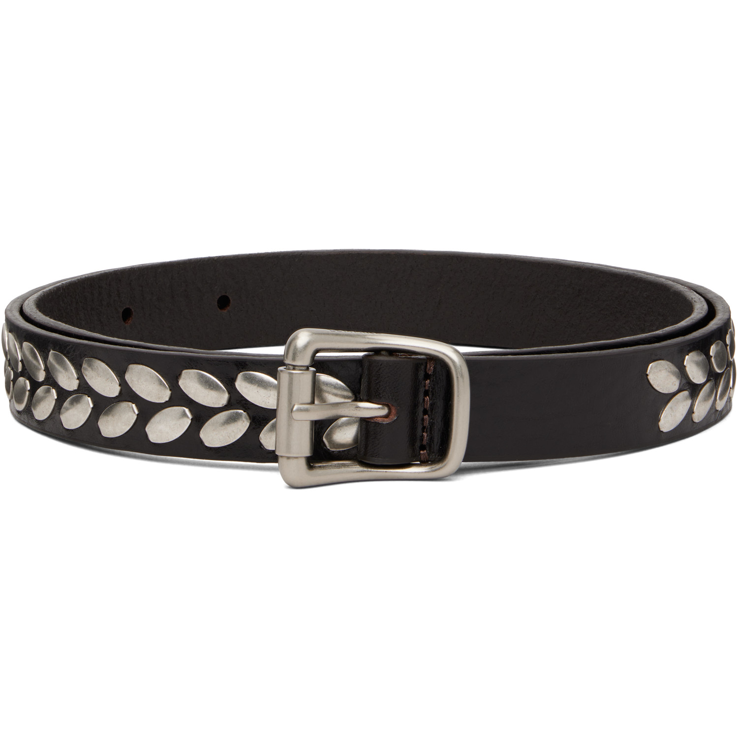 LEMAIRE Brown Almond Stud 20 MM Belt