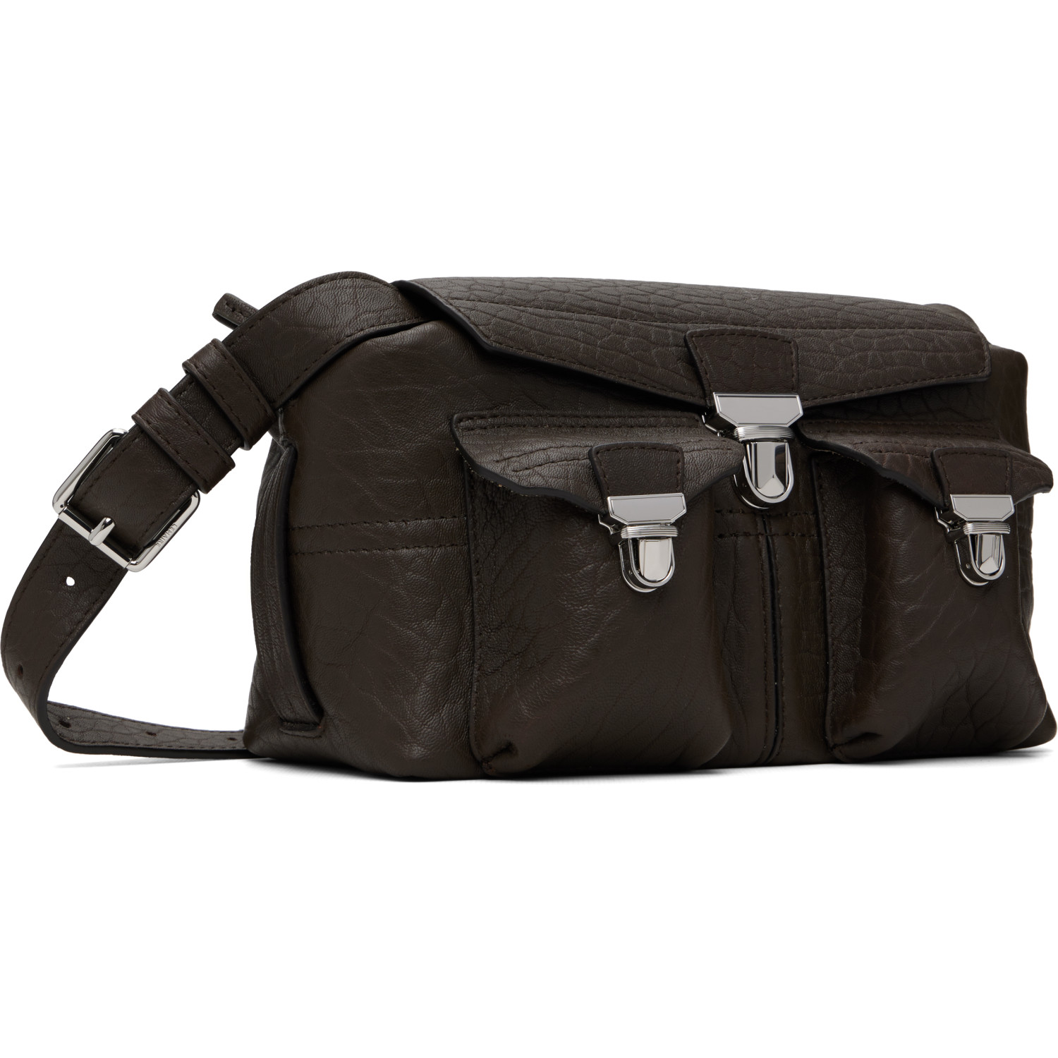 LEMAIRE Brown Bubble Lambskin Mini Soft Gear Bag